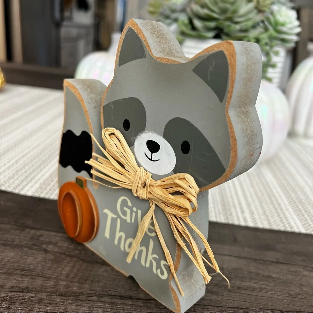 Woodland Animal Give Thanks & Harvest Welcome Home Fall Decor 2 Piece Set